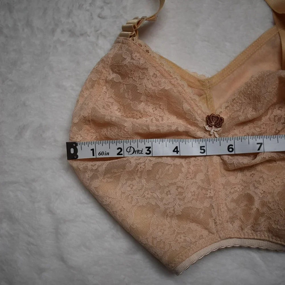 Ardyss Angel Bra Sz 30J Nude Floral Lace Adjustable Straps Demi Back Support - Picture 15 of 16